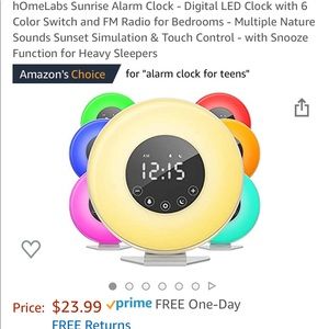 Natural light alarm clock